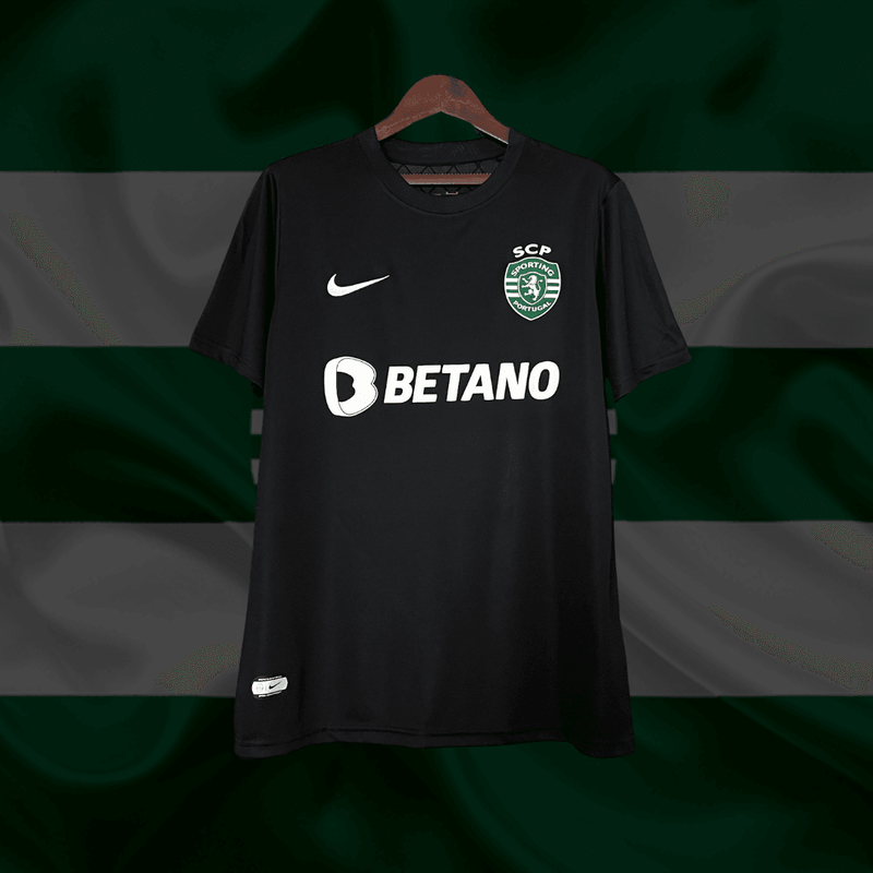 Camisa Sporting Lisboa Away Nike - Versão Torcedor 23/24 Preto Verde Branca