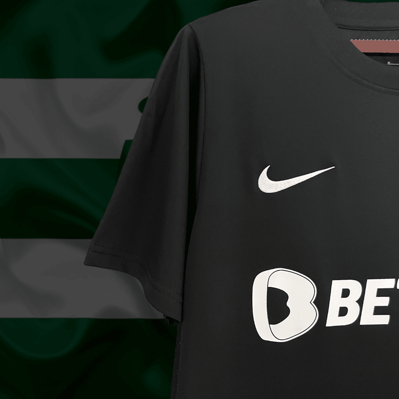 Camisa Sporting Lisboa Away Nike - Versão Torcedor 23/24 Preto Verde Branca