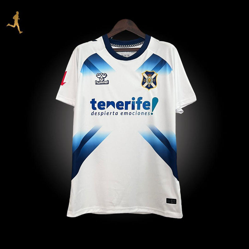 Camisa Tenerife I Home 24/25 - Versão Torcedor Branco, Azul - Hummel