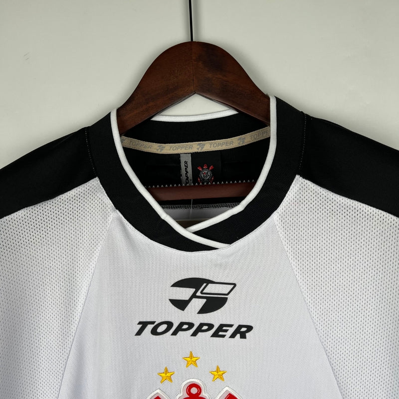 Camisa Corinthians I 2000 - Topper Retrô Branco Preto Batavo