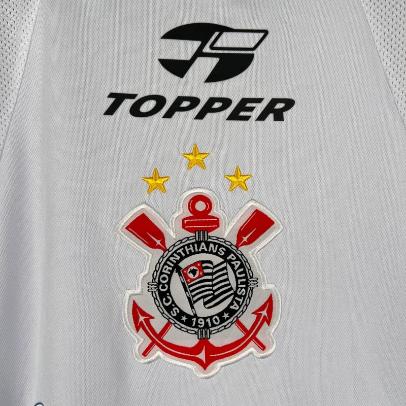 Camisa Corinthians I 2000 - Topper Retrô Branco Preto Batavo