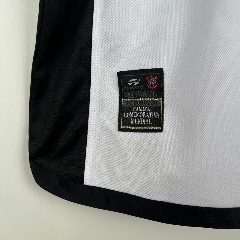 Camisa Corinthians I 2000 - Topper Retrô Branco Preto Batavo