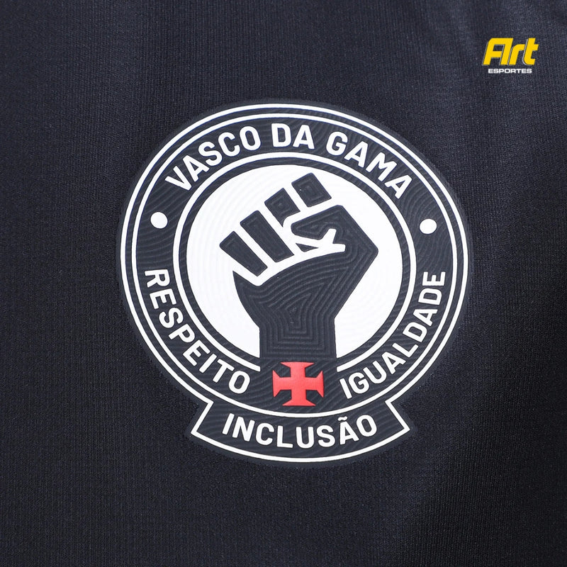 Camisa Vasco da Gama Aquecimento Masculina Kappa 24/25 - Versão Torcedor Preto