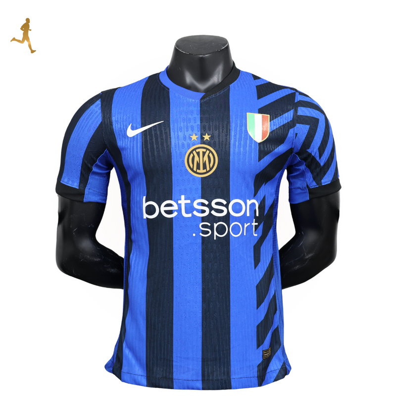 Camisa Inter de Milão I Home Titular 24/25 Betsson Versão Jogador Azul Preto Branco Nike Camisa da Inter 24/25