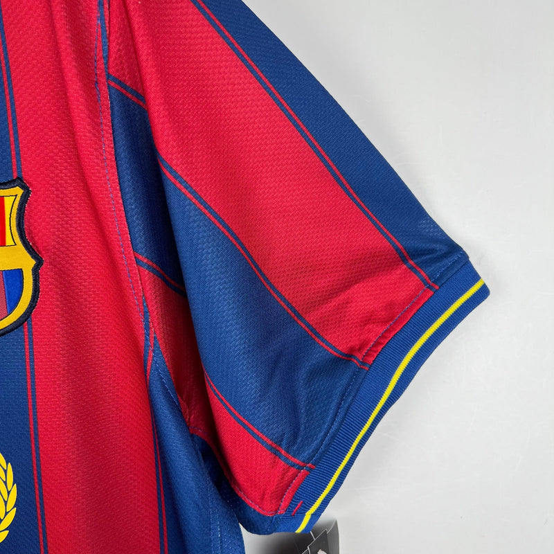 Camisa Barcelona I Titular 2009/10 - Retrô Vermelho e Azul Unicef