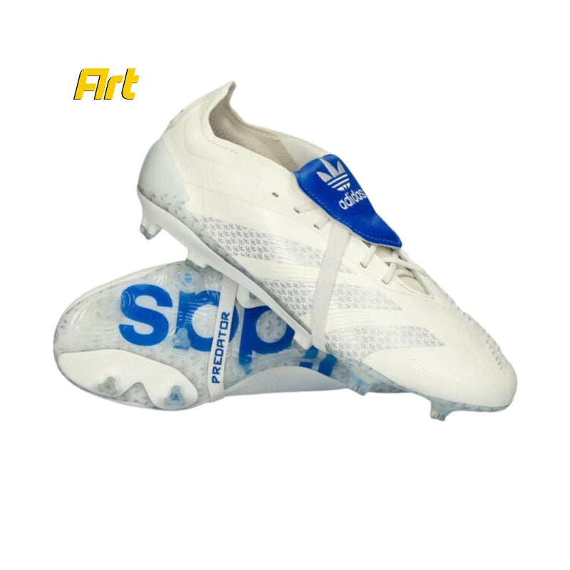 Chuteira Adidas Predator David Beckham - Branca Azul 30° Aniversário Predator Trefoil