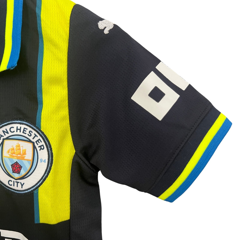 Conjunto Manchester City II Infantil Puma 24-25 - Amarelo Preto Azul