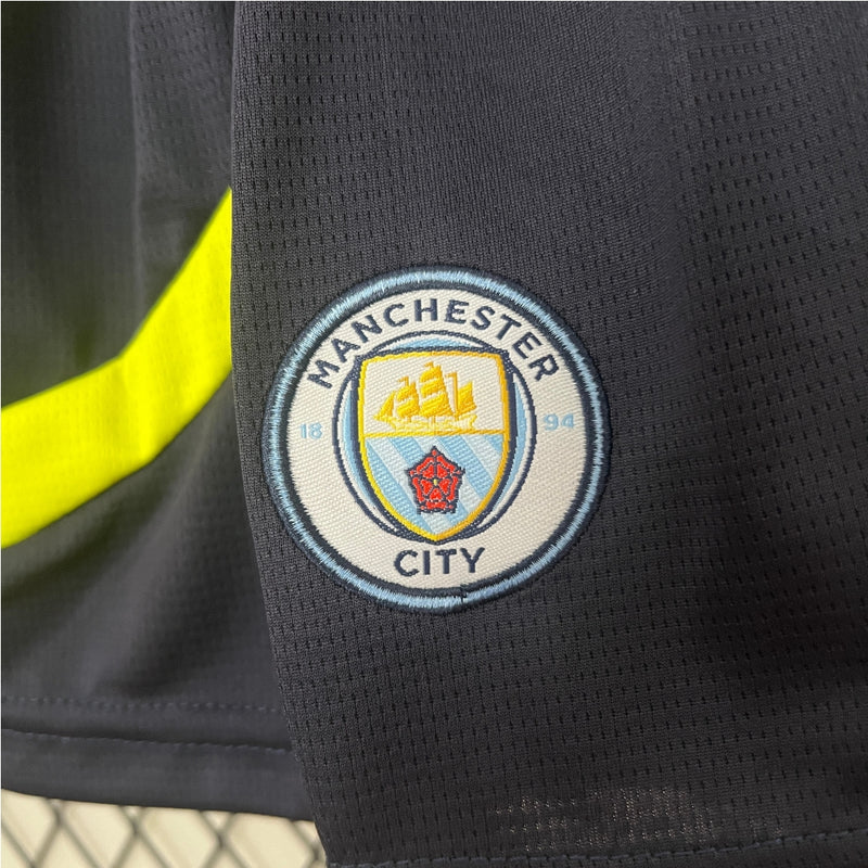 Conjunto Manchester City II Infantil Puma 24-25 - Amarelo Preto Azul