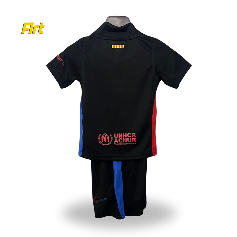 Conjunto Barcelona Infantil Away 24/25 - Preto