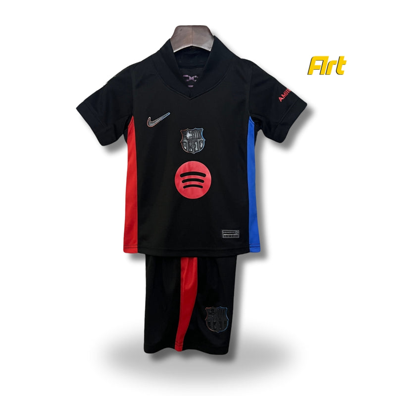 Conjunto Barcelona Infantil Away 24/25 - Preto