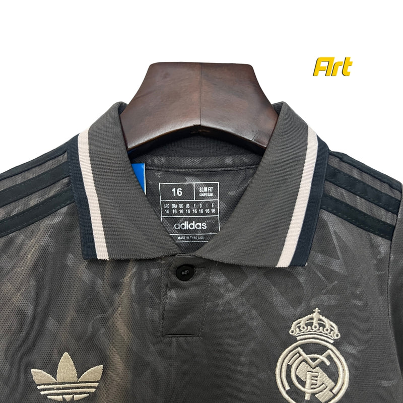 Conjunto Real Madrid Infantil Third 24/25 - Cinza