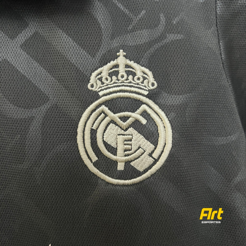 Conjunto Real Madrid Infantil Third 24/25 - Cinza