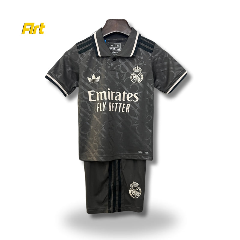 Conjunto Real Madrid Infantil Third 24/25 - Cinza