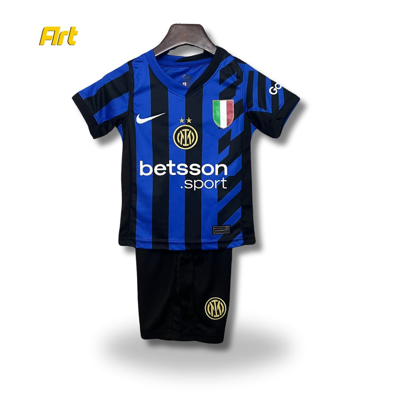 Conjunto Inter de Milão Infantil Home 24/25 - Preto e Azul