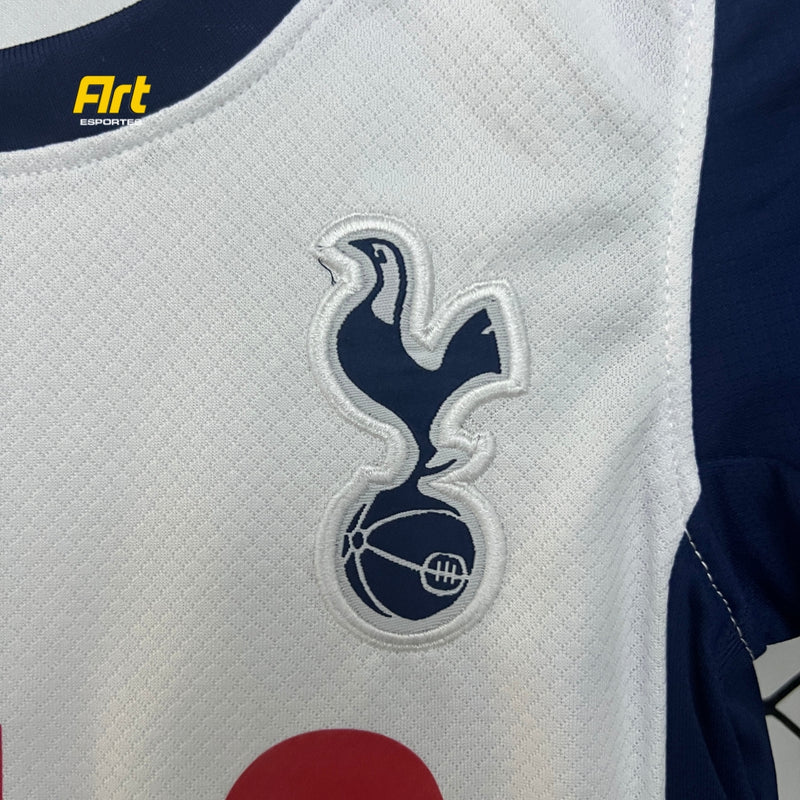 Conjunto Tottenham Infantil Home 24/25 - Branco