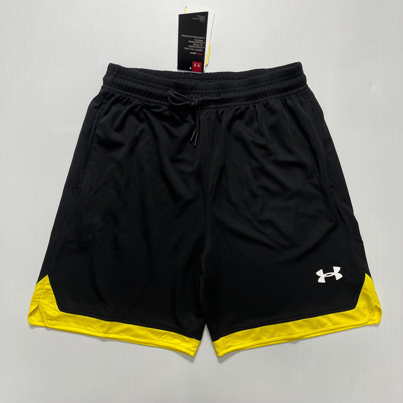 Shorts Esportivo Under Armour Academia Preto/Branco Com Bolso