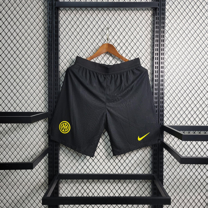 Shorts Inter de Milão Versão Jogador Preto e Amarelo 2023-2024 - Calção de futebol Inter de Milão Preto Nike