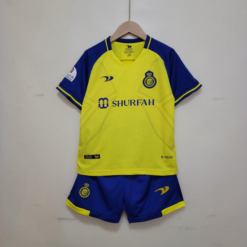 Kit Infantil Futebol Al-Nassr 22/23 Cristiano Ronaldo