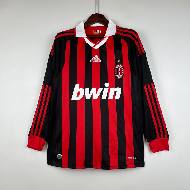 Camisa Retrô Milan Manga Longa Adidas Home 2009/10