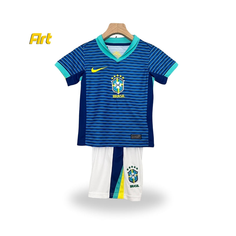 Conjunto Brasil II Away Infantil 24/25 - Azul