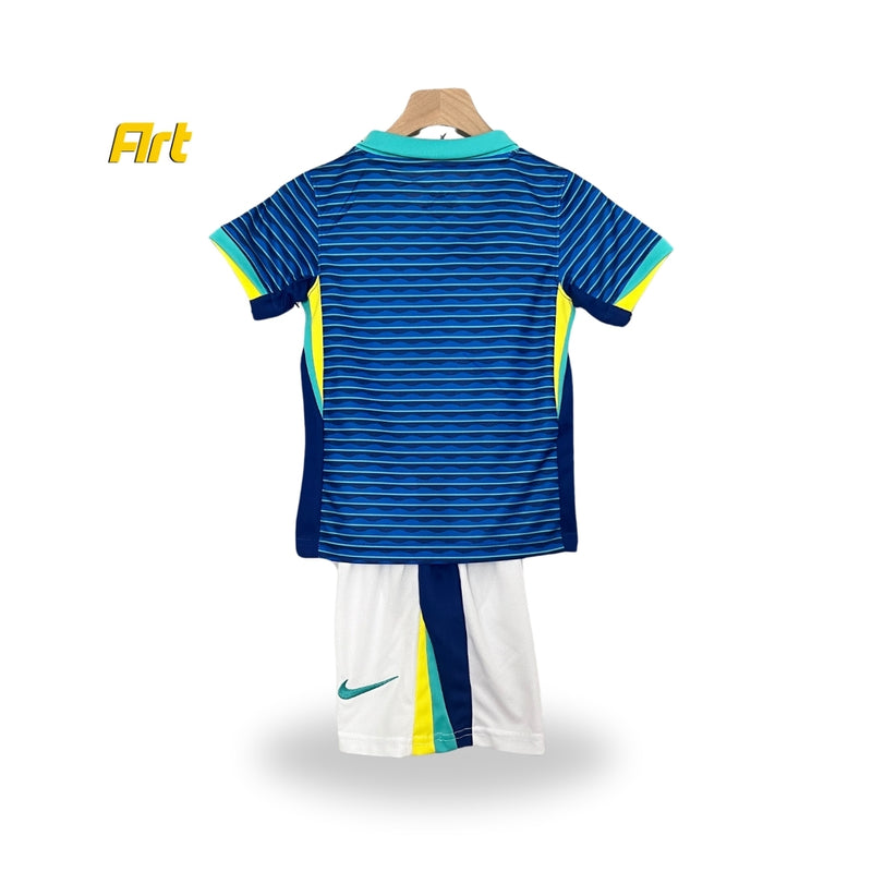 Conjunto Brasil II Away Infantil 24/25 - Azul