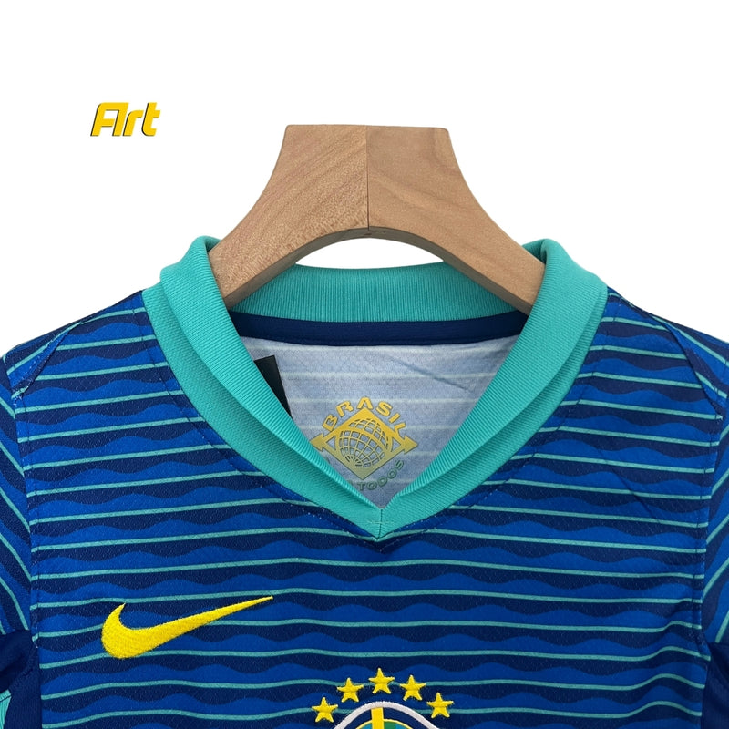 Conjunto Brasil II Away Infantil 24/25 - Azul