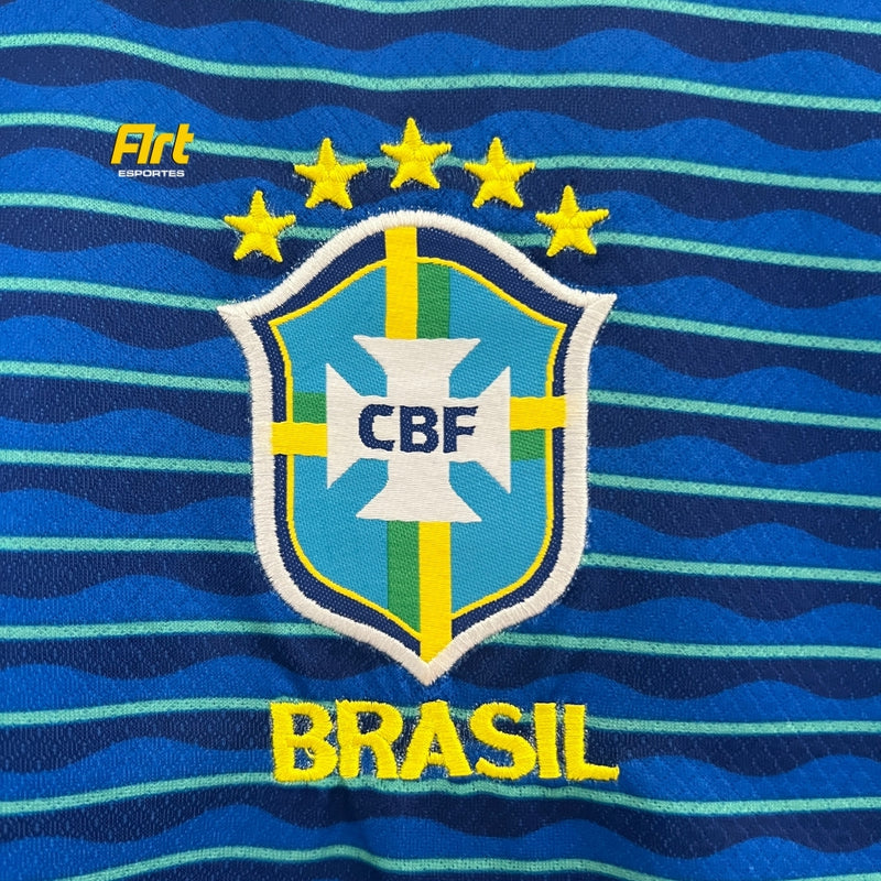 Conjunto Brasil II Away Infantil 24/25 - Azul