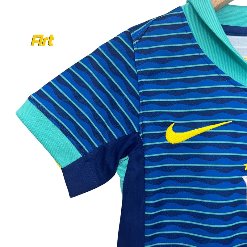 Conjunto Brasil II Away Infantil 24/25 - Azul