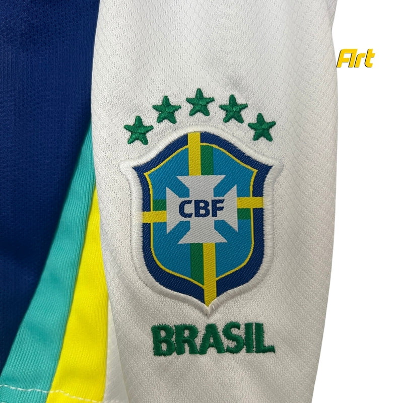 Conjunto Brasil II Away Infantil 24/25 - Azul