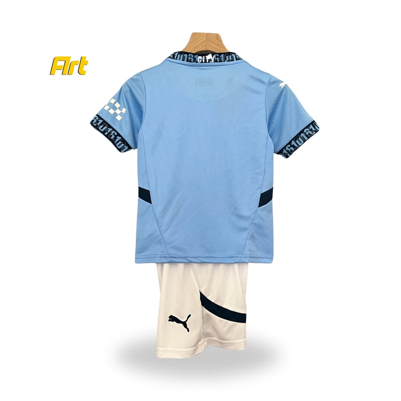 Conjunto Manchester City I Home Infantil 24/25 - Azul