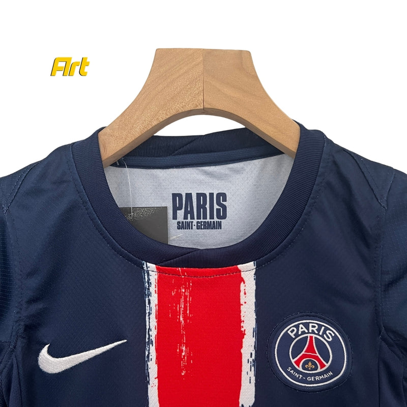 Conjunto Paris Saint-Germain PSG I Home Infantil 24/25 - Azul