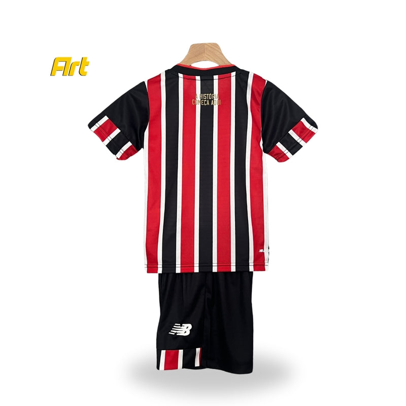 Conjunto São Paulo II Away Infantil 24/25 - Preto e Vermelho