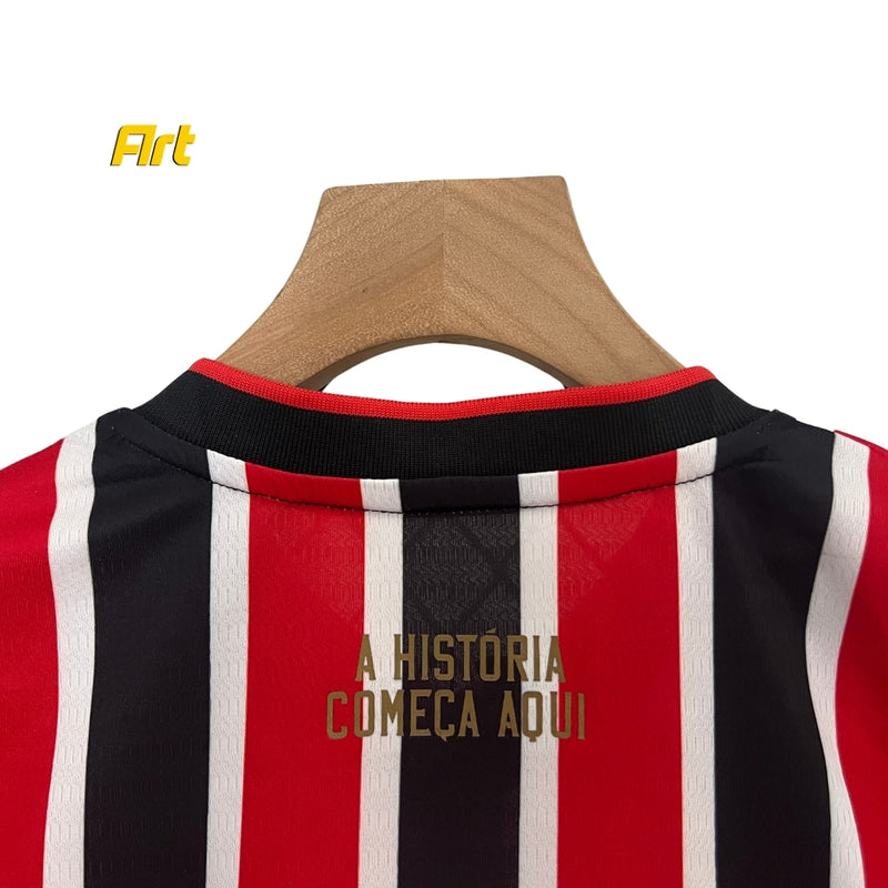 Conjunto São Paulo II Away Infantil 24/25 - Preto e Vermelho