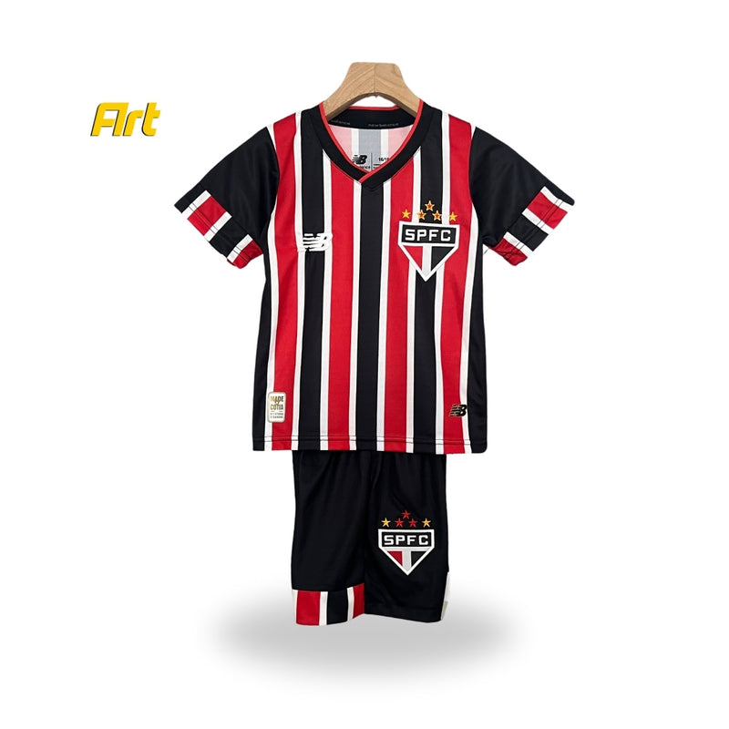 Conjunto São Paulo II Away Infantil 24/25 - Preto e Vermelho