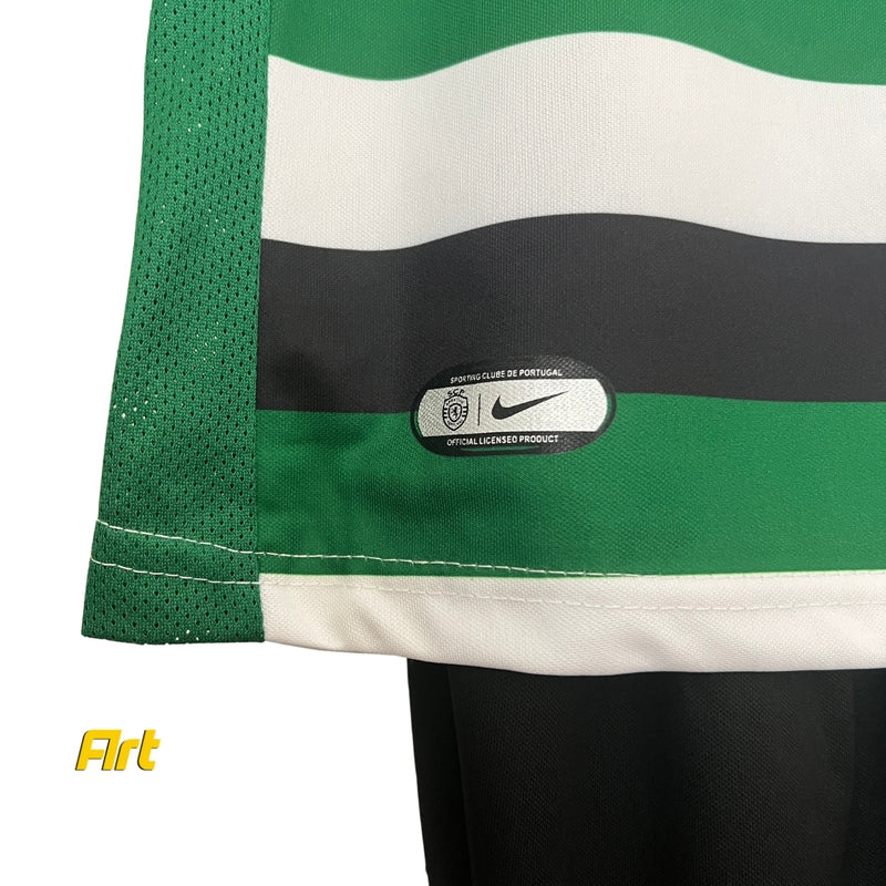 Conjunto Sporting I Home Infantil 24/25 - Preto e Verde