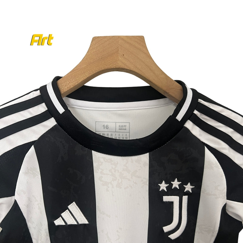 Conjunto Juventus I Home Infantil 24/25 - Preto e Branco