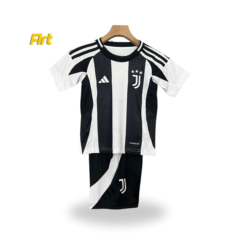 Conjunto Juventus I Home Infantil 24/25 - Preto e Branco