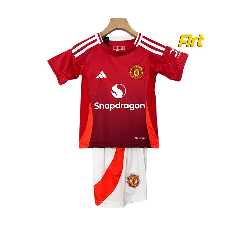 Conjunto Manchester United Infantil I Titular 24/25 Home - Vermelho