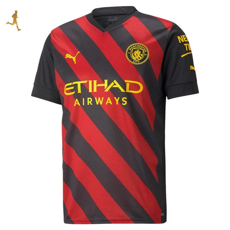 camisa-manchester-city-away-22-23-versão-jogador-puma-vermelho-preto-amarelo