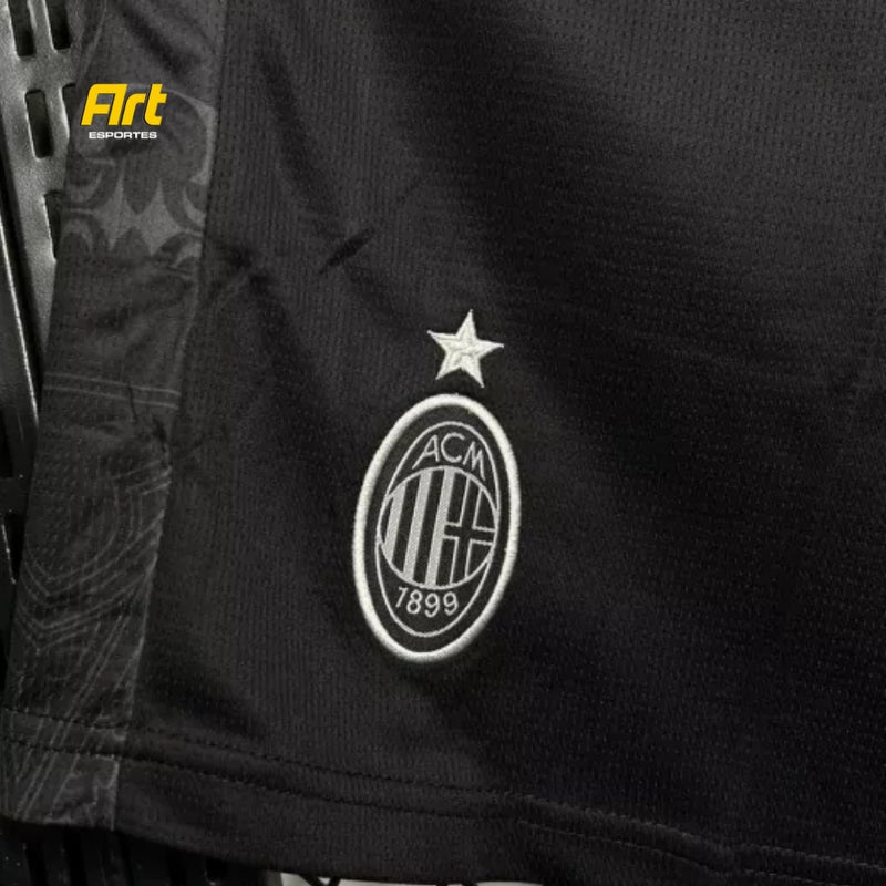 Shorts AC Milan Fourth 2024/25 Puma - Versão Torcedor Preto