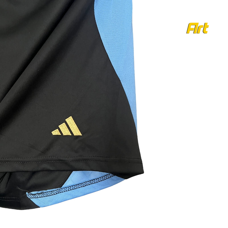 Shorts Argentina Treino 2024/25 Adidas - Versão Torcedor Preto