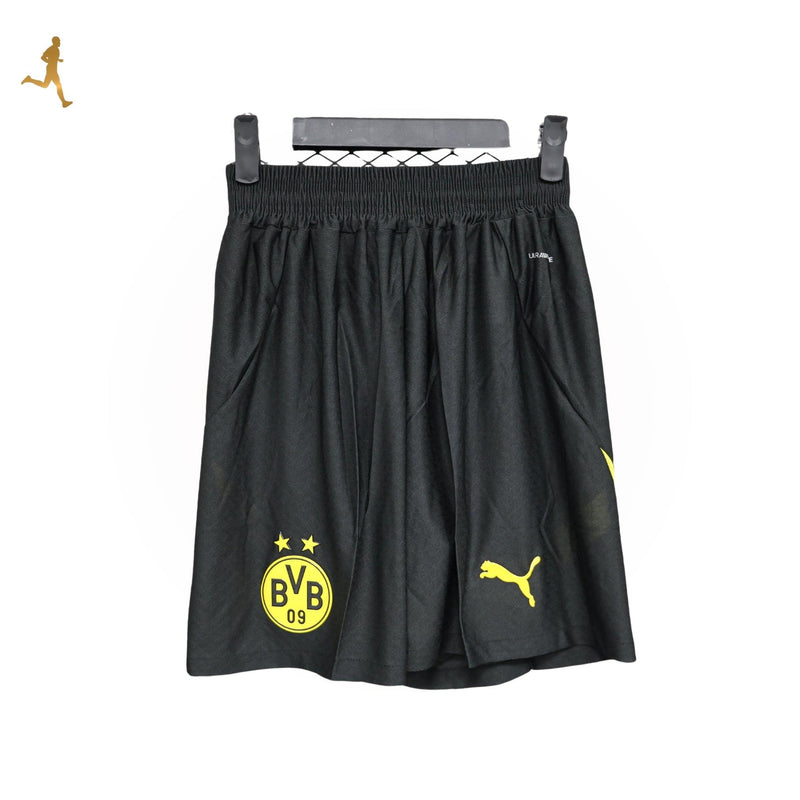 Shorts Borussia Dortmund I 24/25 Home Titular Versão Jogador Preto e Amarelo 2024/2025 - Calção Titular Home de futebol Borússia Dortmundo BVB Preto e Amarelo Puma