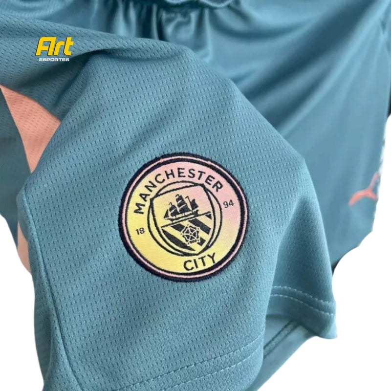 Shorts Manchester City Fourth 2024/25 Puma - Versão Torcedor Azul