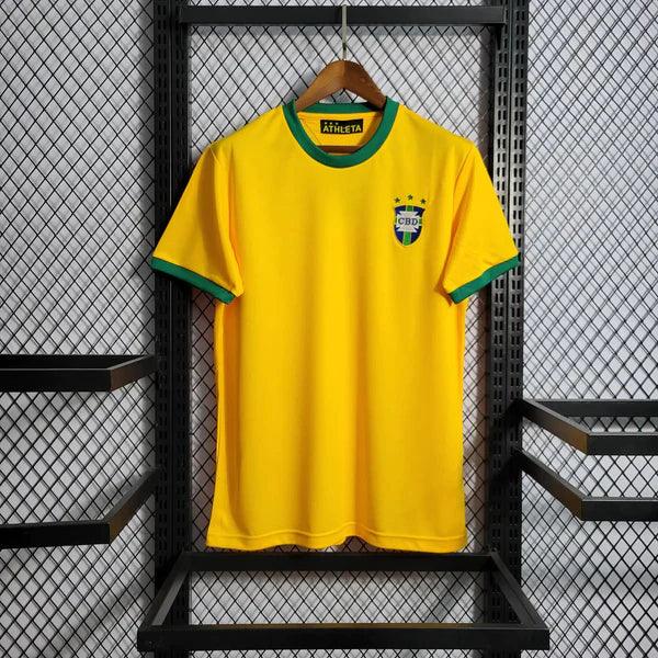 camisa-seleção-brasileira-retro-retrô-1970-esquadrão-amarelo-verde-athleta-brasil