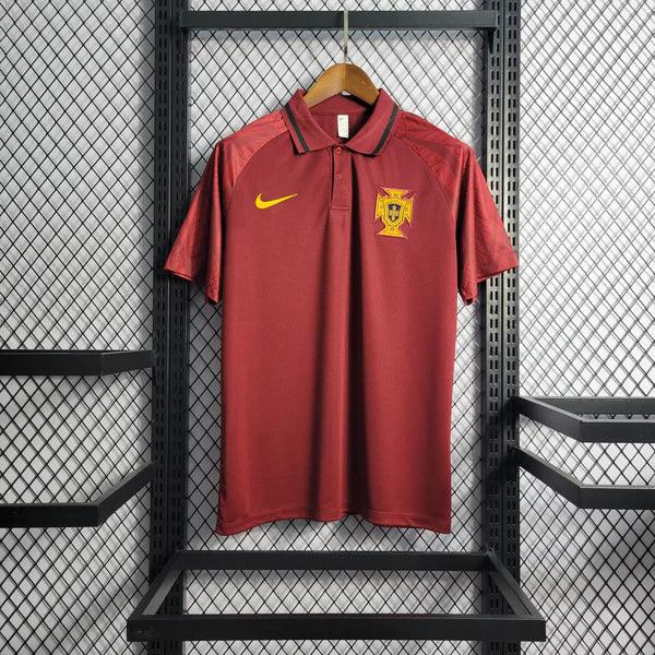 Camisa Seleção Portugal Nike 2022/23 - Home Vermelho Gola Polo