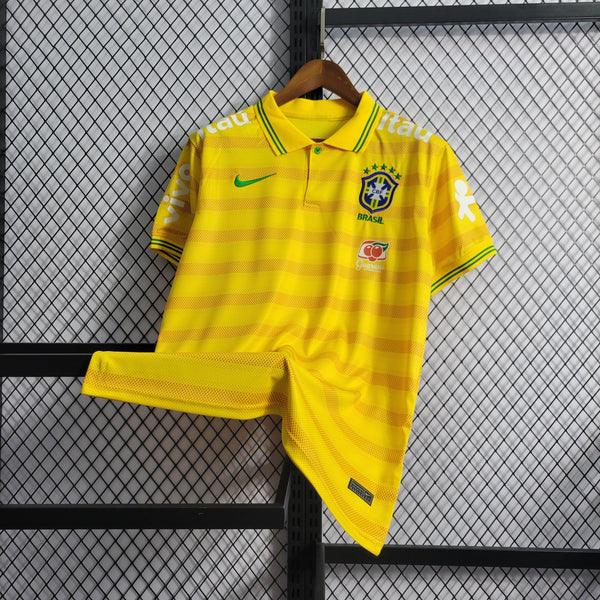 Camisa Polo Brasil Nike Stripe 2022/23 Amarelo