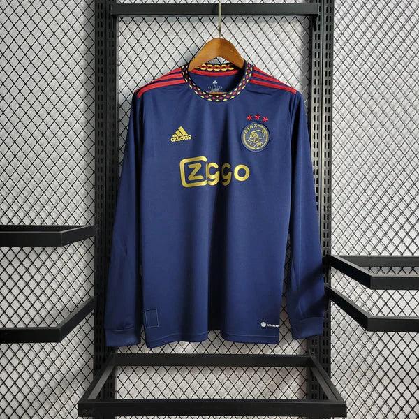 Camisa Manga Longa Ajax Adidas Away 2022/23 Azul Marinho