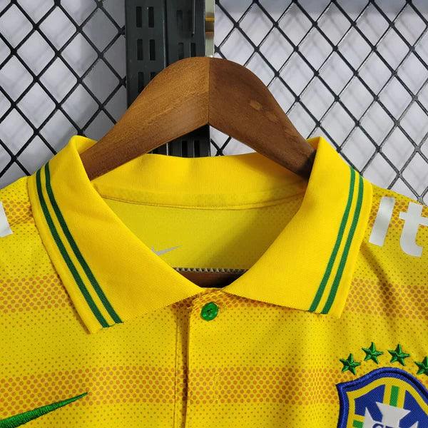 Camisa Polo Brasil Nike Stripe 2022/23 Amarelo