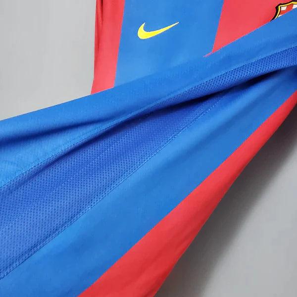 Camisa Barcelona Retrô II Manga Longa Reserva - 2006/2007 Nike Vermelho Azul Inverno