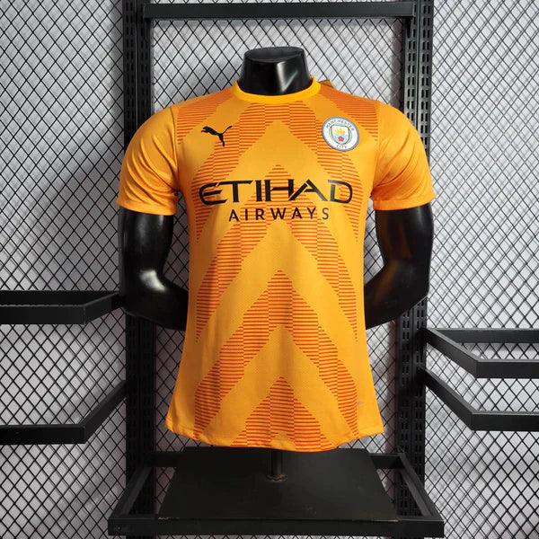 Camisa-Manchester-City-Goleiro-Versão-Jogador-Puma-2022/23-Laranja